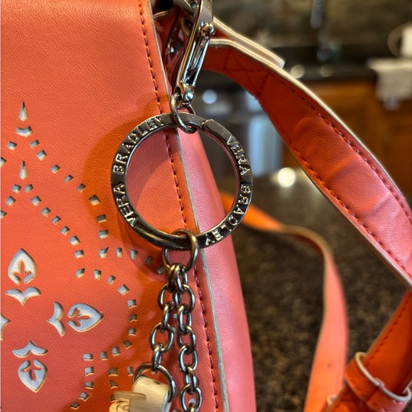 Vera Bradley laser cut Orange Crossbody Bag with Tassels - Picture 2 of 7